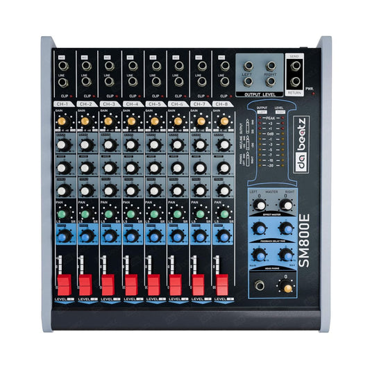 DaBeatz 8 Channel SM800E Audio Mixer With Echo