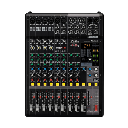 Yamaha MG12X CV Analog Mixing Console,12-channel Stereo Mixer with D-Pre Preamps, 24 Effect Programs, and 1-knob Compressors