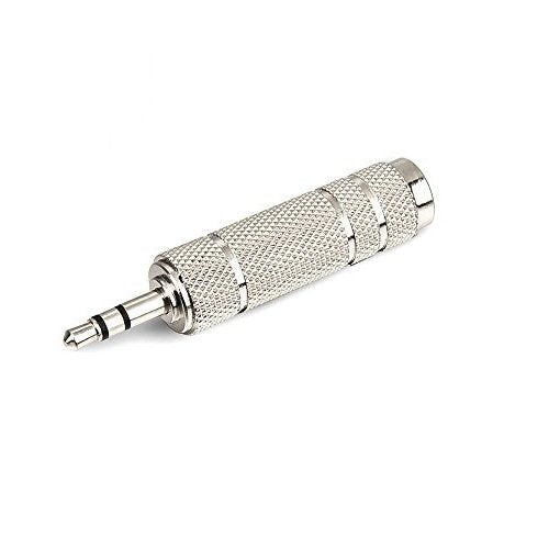 DaBeatz 3.5mm Stereo Male to 6.3 mm Stereo Female Adapter Converter (Silver)