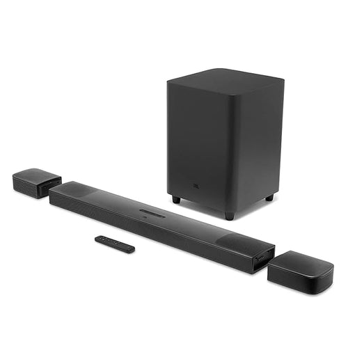 JBL Bar 9.1, Truly Wireless Soundbar with 9.1 (5.1.4) Channel, True Dolby Atmos® DTS:X 3D Sound, 10” Down-Firing Wireless Subwoofer, HDMI ARC, Bluetooth, Built-in Chromecast & AirPlay 2 (820W)