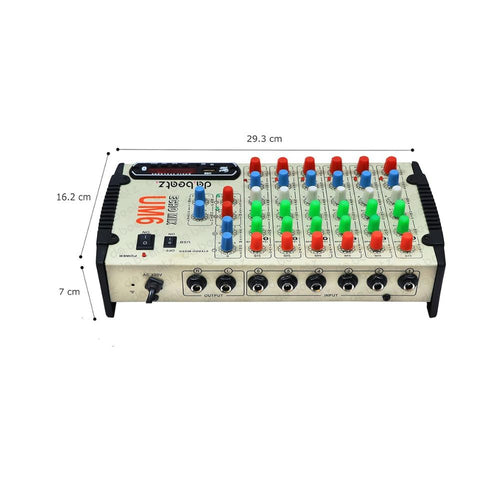 DaBeatz UM6 6-Channel Audio Mixer with USB