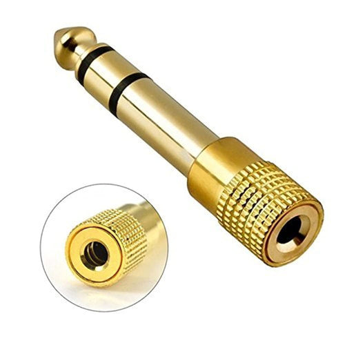 DaBeatz Metal 3.5mm Female to 6.35mm Male Plug Stereo Audio Jack Adapter Converter Connecter (Gold)