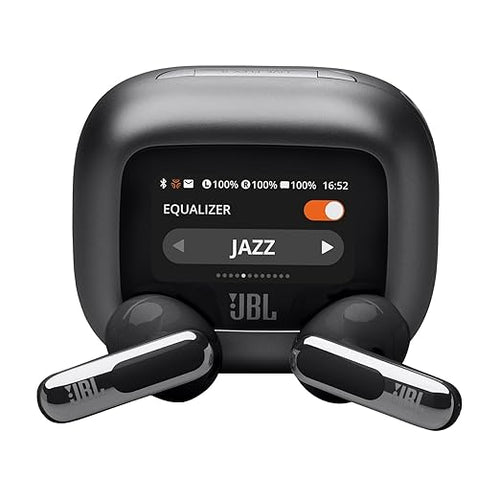 JBL New Launch Live Flex 3, Hi-Res Audio True ANC TWS,Smart Case with Touch Display,50H Playtime,Wireless Charging,6 Mic,Multipoint Connection,Ip55 Proof,in Ear Headphones App, Personi-Fi 3.0 (Black)