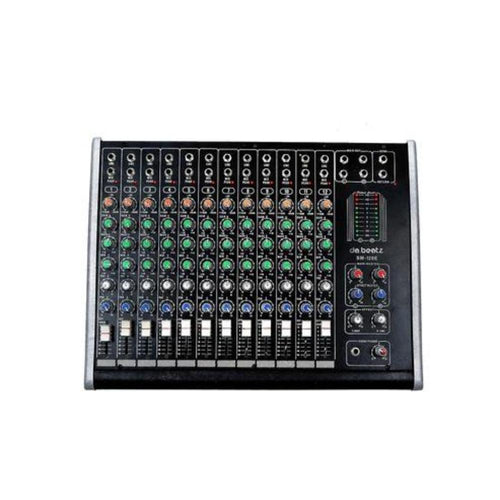 DaBeatz Sm-120E 12 चैनल ऑडियो मिक्सर डिजिटल इको के साथ पार्टियों, स्टेज इफेक्ट्स, शादियों, दिवाली के लिए आपके अवसर को एक प्रभावशाली आउटपुट देता है। (काला)